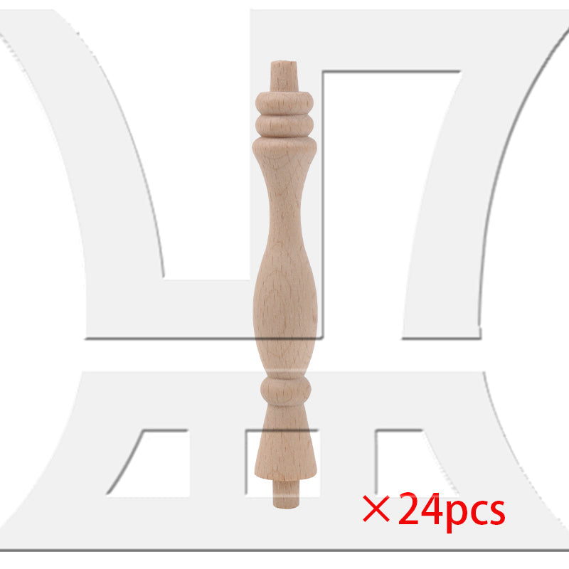 BQLZR  Vintage Style Unfinished Wood Natural Cutout Wooden Spindle 13.3cm