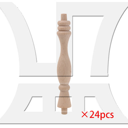BQLZR  Vintage Style Unfinished Wood Natural Cutout Wooden Spindle 13.3cm