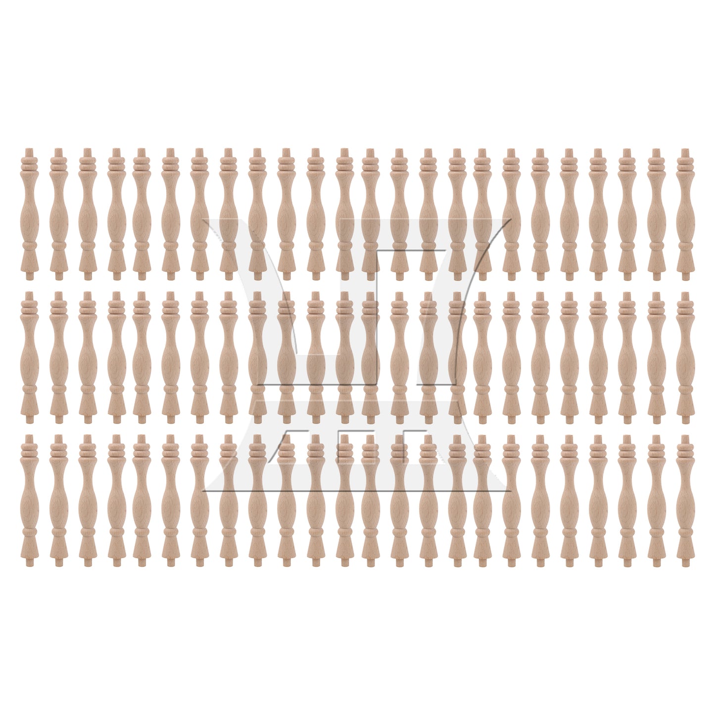 BQLZR  Vintage Style Unfinished Wood Natural Cutout Wooden Spindle 13.3cm