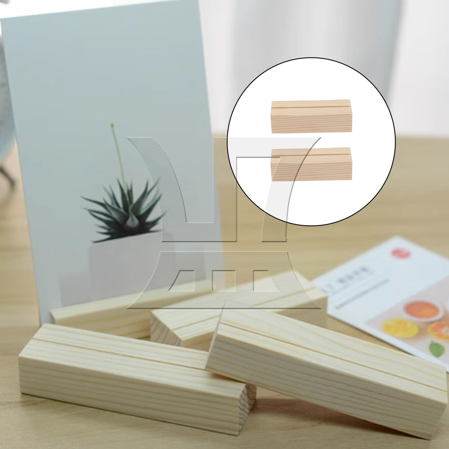 BQLZR Wooden Table Number Stand for Sign Card Display 2.75" x 1.06" x 0.71"