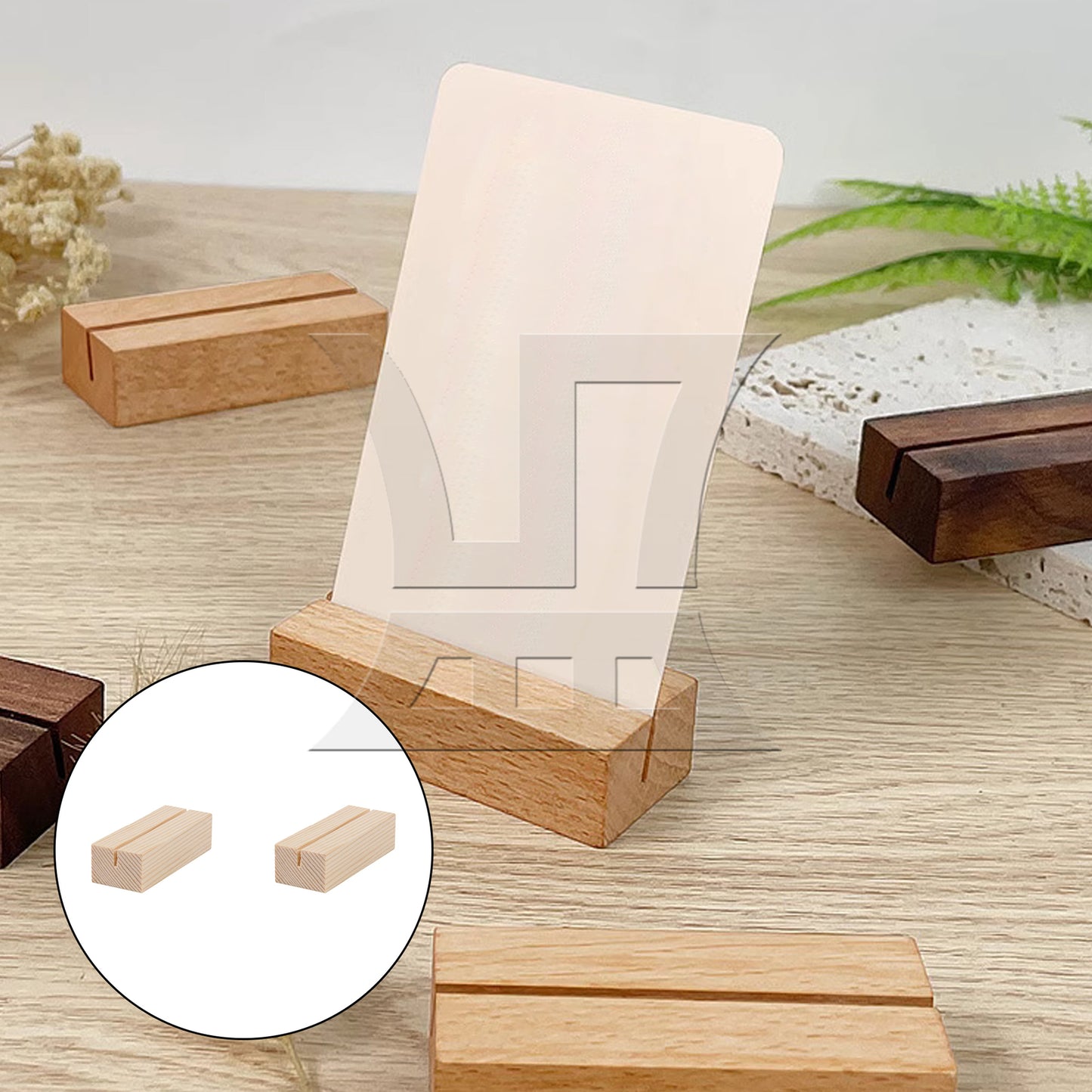 BQLZR Wooden Table Number Stand for Sign Card Display 2.75" x 1.06" x 0.71"