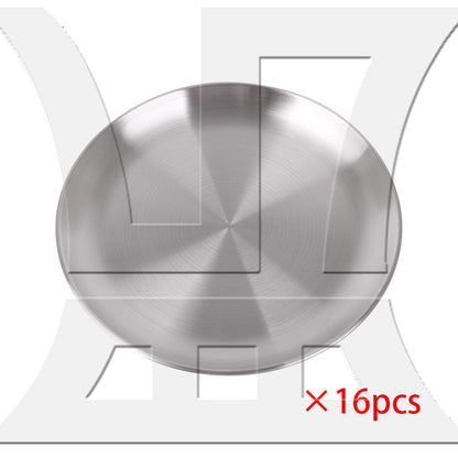 BQLZR  9.06" Diameter Dinner Plate 201 Stainless Steel Food Dishes for Picnic