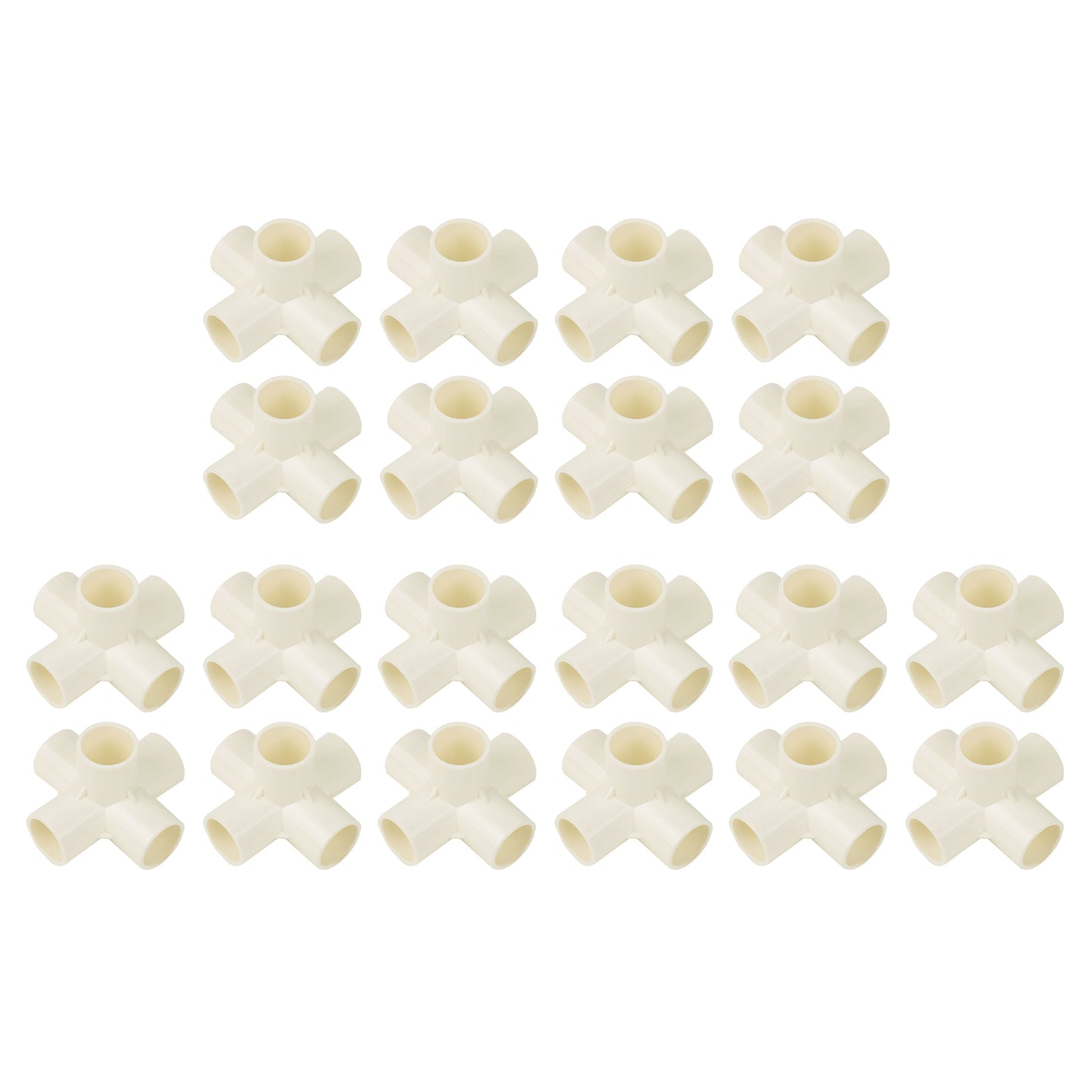 BQLZR 5 Way Elbow Fittings 3/4 Inch White for DIY Furniture Pipe Connecters