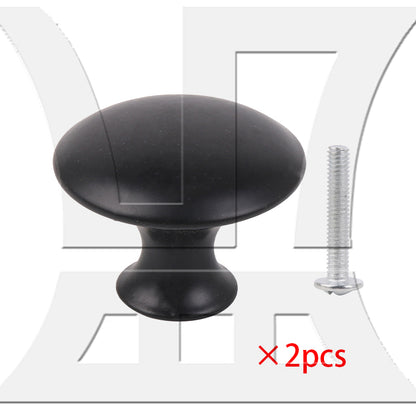 BQLZR Round Drawer Knobs for Bedroom Kitchen 30mm Diameter Black w/ Screws