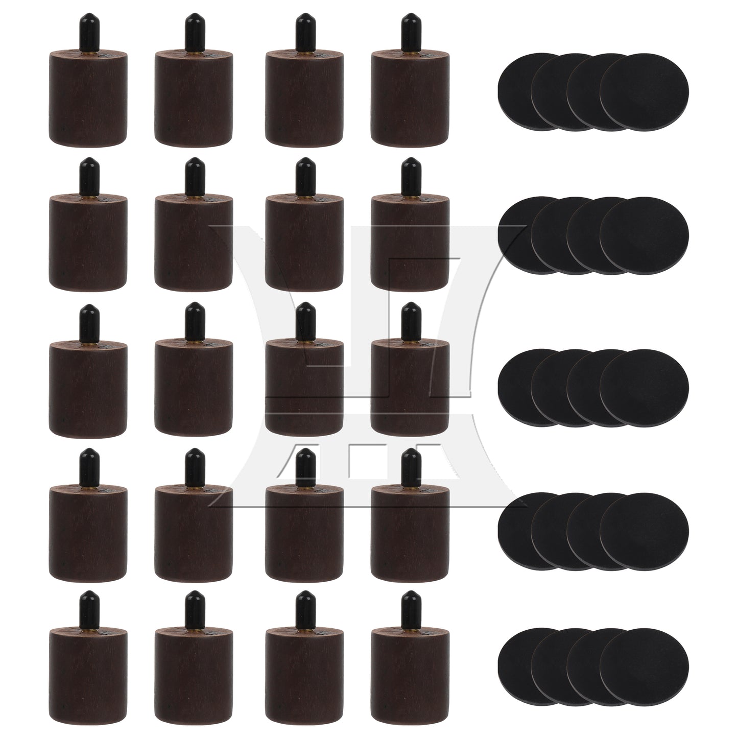 BQLZR  Furniture Sofa Couch Legs Round Wood w/ Brad Hole Tee Nuts M3.5 Screw