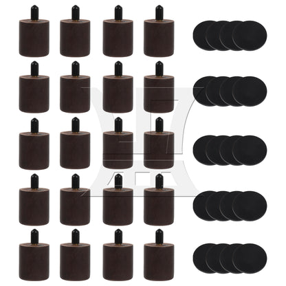 BQLZR  Furniture Sofa Couch Legs Round Wood w/ Brad Hole Tee Nuts M3.5 Screw