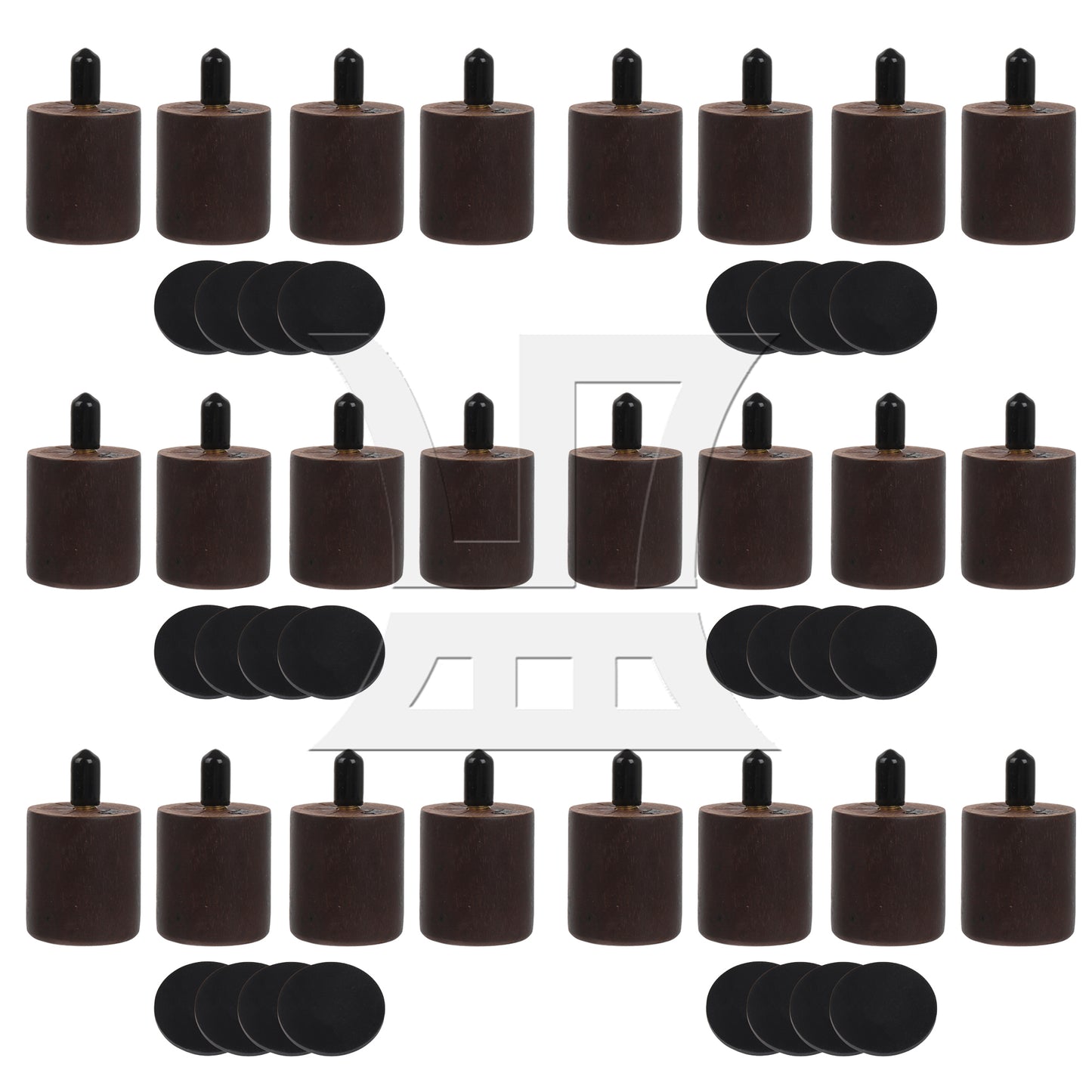 BQLZR  Furniture Sofa Couch Legs Round Wood w/ Brad Hole Tee Nuts M3.5 Screw