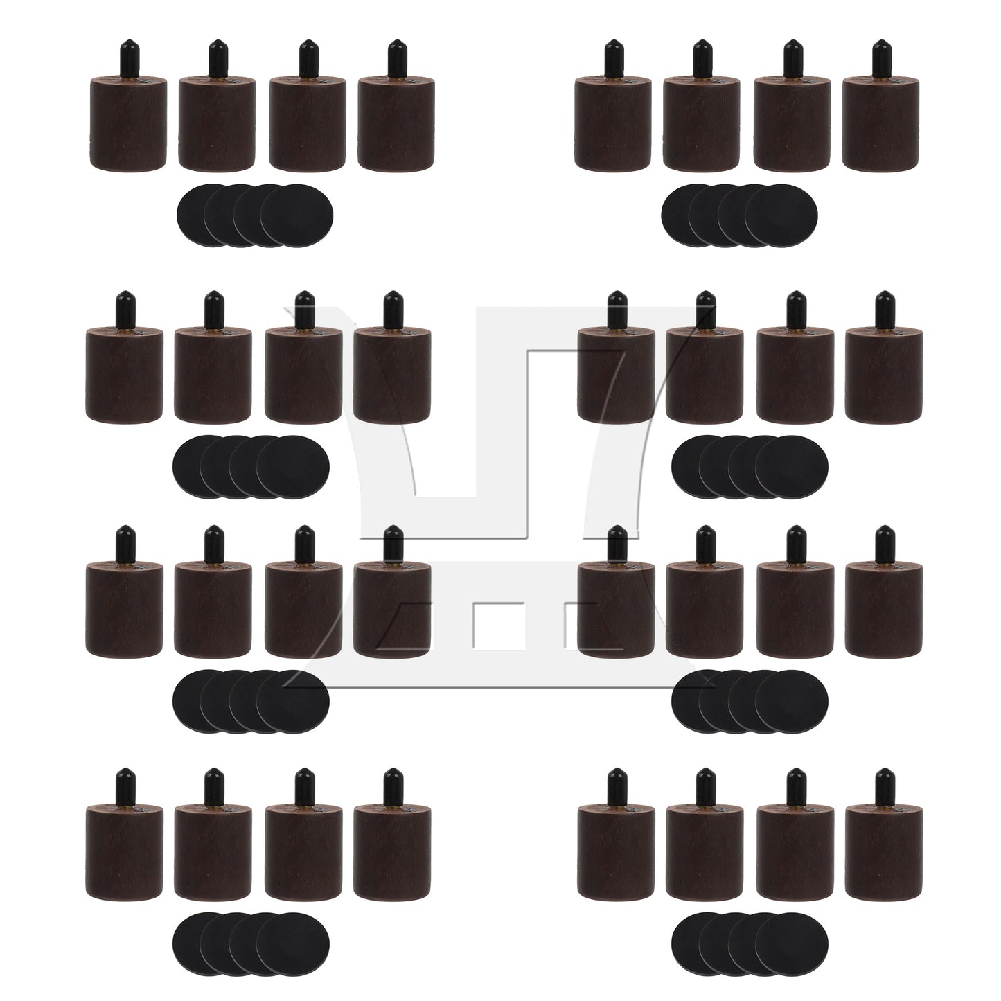 BQLZR  Furniture Sofa Couch Legs Round Wood w/ Brad Hole Tee Nuts M3.5 Screw