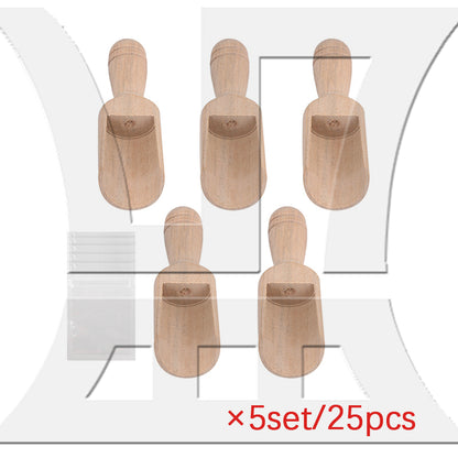 BQLZR  Unpainted Natural Wood Bath Salt Wooden Sugar Scoops Spoons 88x30mm