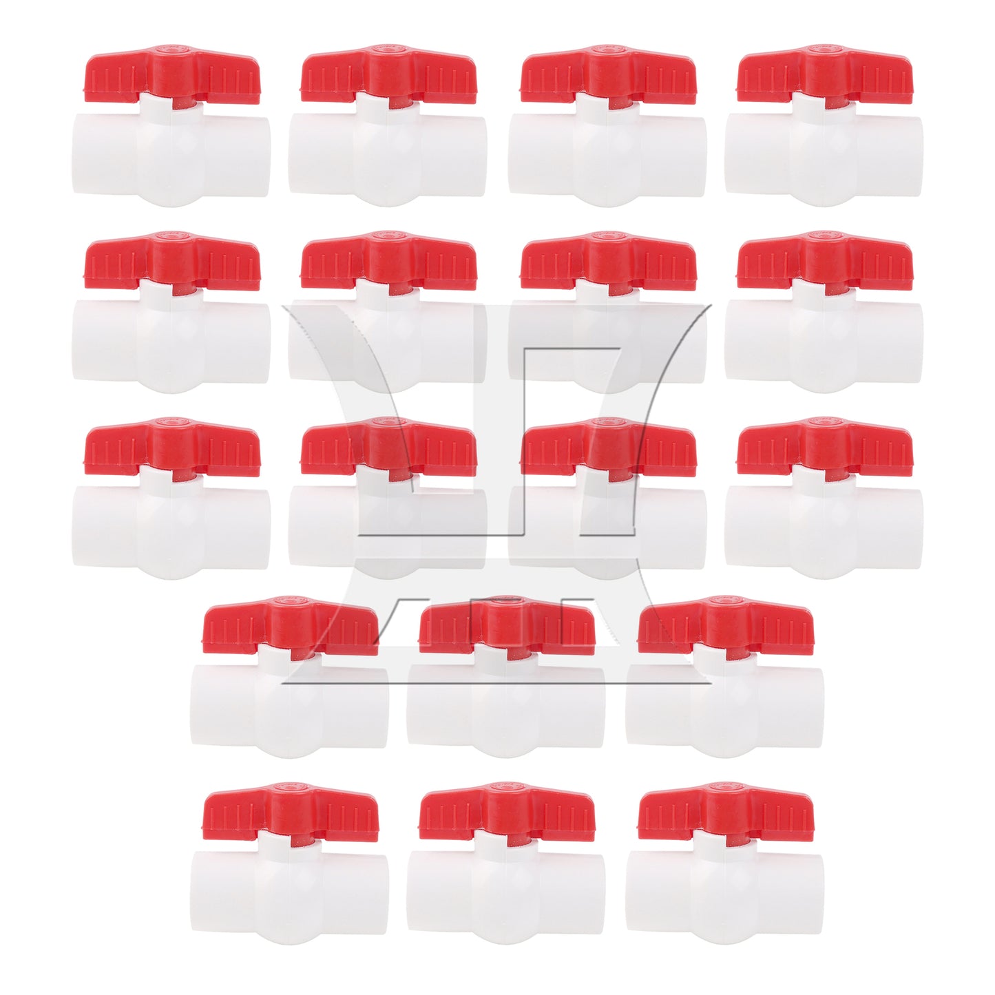 BQLZR 3/4 Inch Plastic Water Pipe Shut-off Valve Socket with Red T-Handle