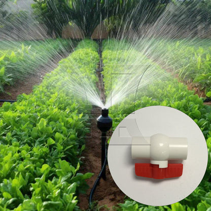 BQLZR 3/4 Inch Plastic Water Pipe Shut-off Valve Socket with Red T-Handle