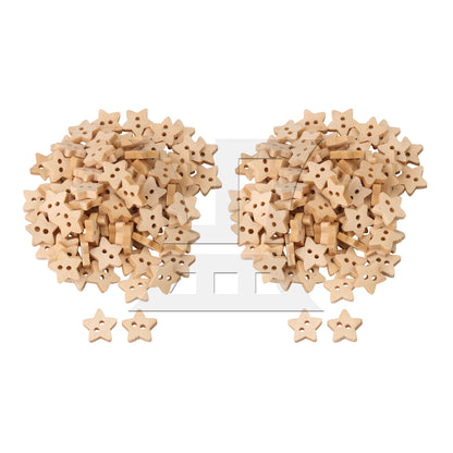 BQLZR Five-pointed Star Wooden Buttons for Craft DIY 13mm Length