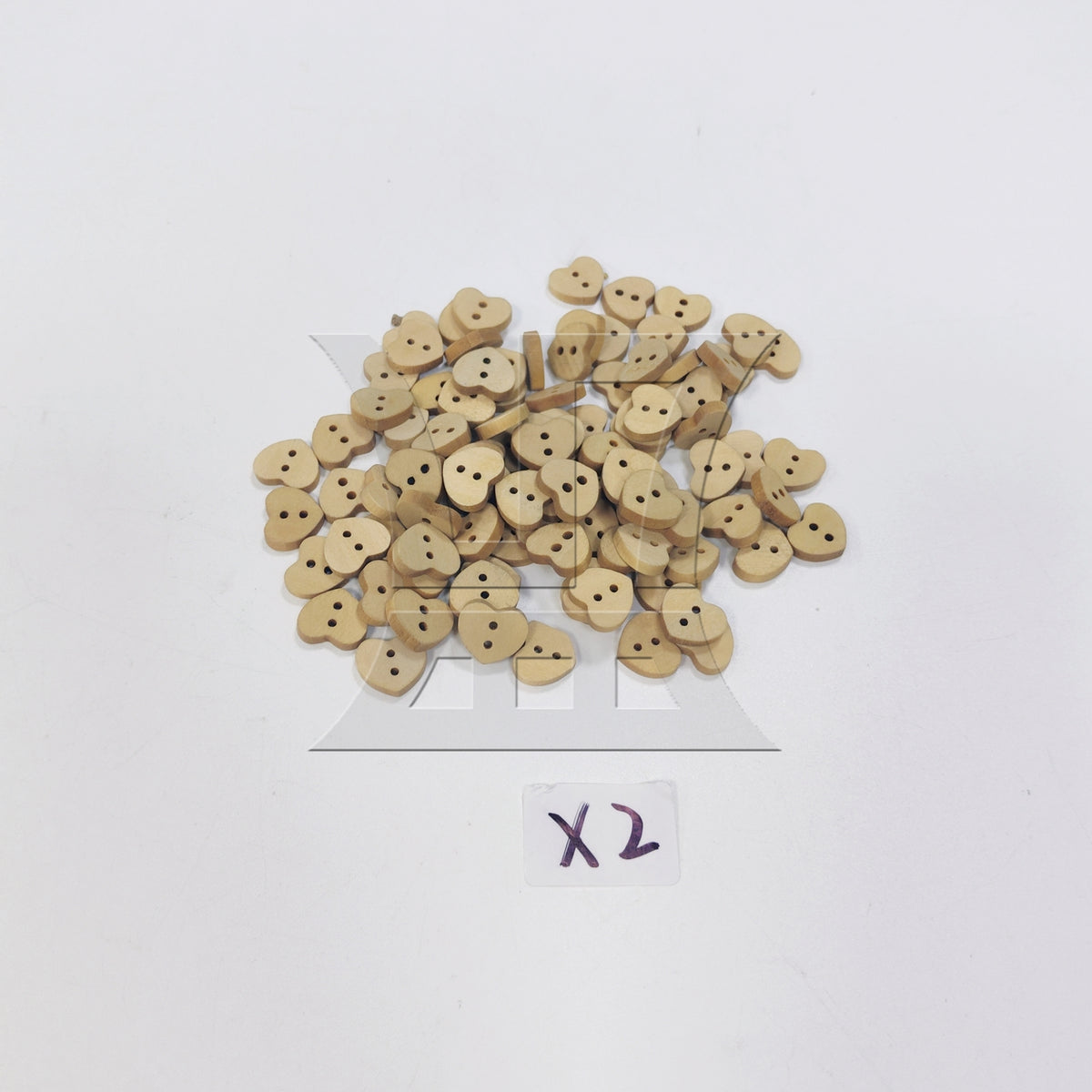 BQLZR 200pcs Lotus Heart Shape Button 1.3x1.5cm Wood Color for Belt Shirts