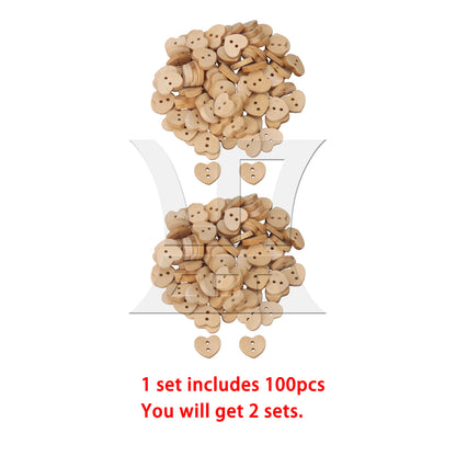 BQLZR 200pcs Lotus Heart Shape Button 1.3x1.5cm Wood Color for Belt Shirts