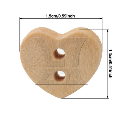 BQLZR 200pcs Lotus Heart Shape Button 1.3x1.5cm Wood Color for Belt Shirts
