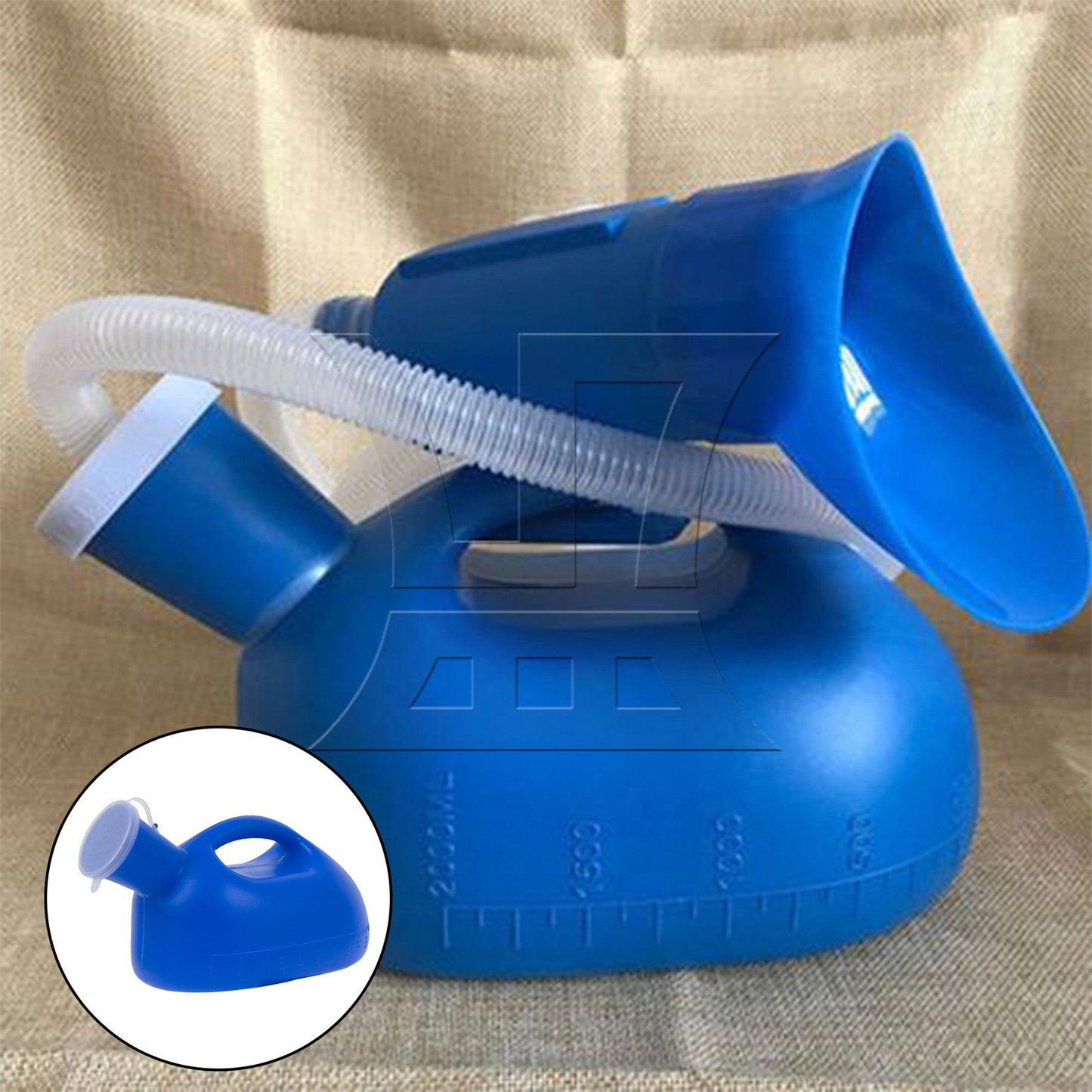 BQLZR  Blue Large Capacity Men's Urinal Bedpans for Men & Patient 2000 ml