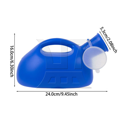 BQLZR  Blue Large Capacity Men's Urinal Bedpans for Men & Patient 2000 ml