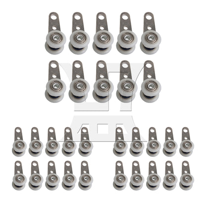 BQLZR  Metal Bearing Pulley Block for Wardrobes Cabinets Silver&White