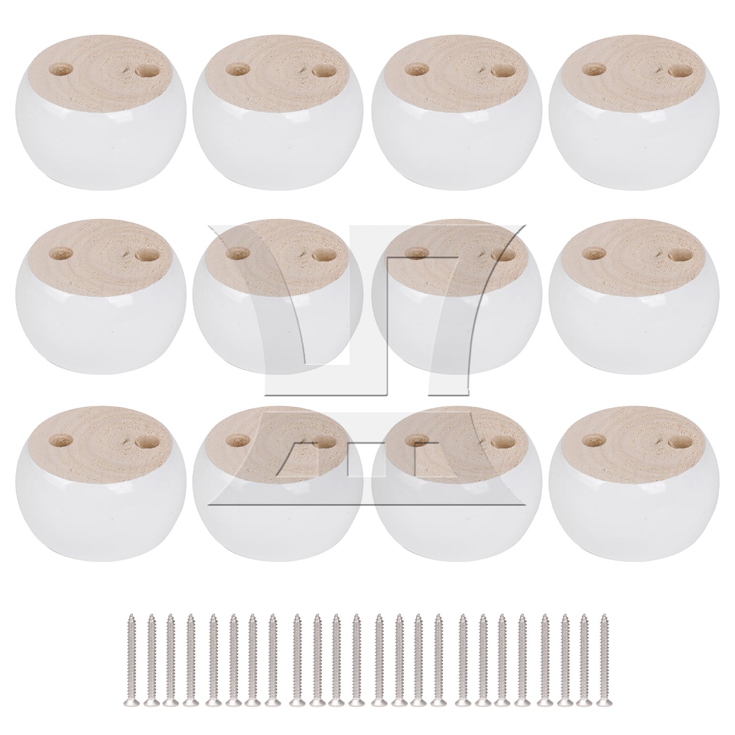 BQLZR White Eucalyptus-Wood Furniture Feet 100kg Bearing Weight Lifter 67x67x40mm