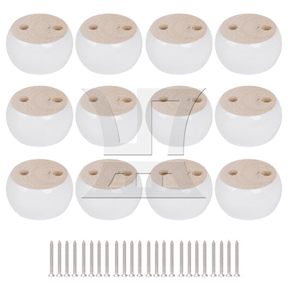 BQLZR White Eucalyptus-Wood Furniture Feet 100kg Bearing Weight Lifter 67x67x40mm