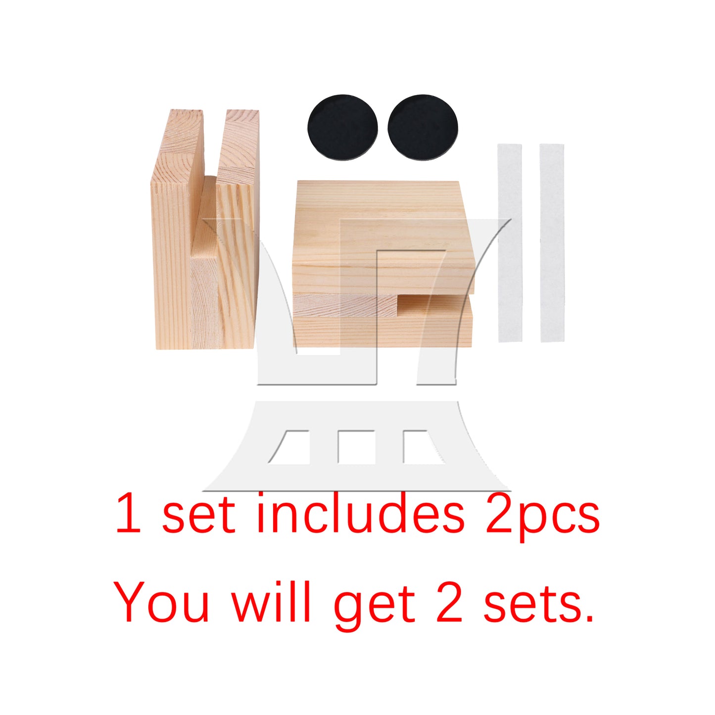 BQLZR 1.2x10CM Groove Wood Furniture Lifter Bed Sofa Table Risers Add 5cm