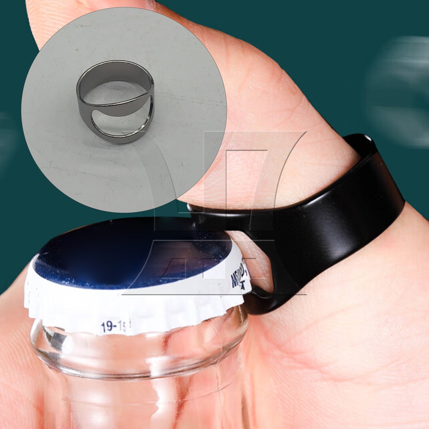 BQLZR 20 Pieces Metal Finger Ring Bottle Opener for Party 2.75x2.36x1.18inch