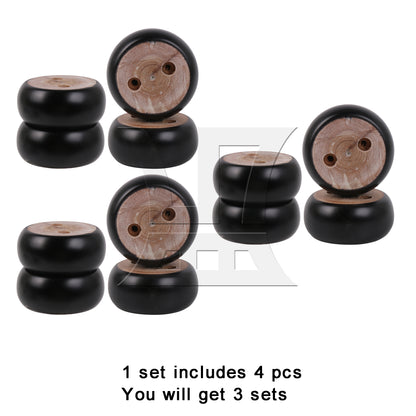 BQLZR Black Eucalyptus-Wood Furniture Foot 100kg Bearing Weight Lifter 7x7x3CM