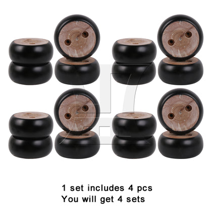 BQLZR Black Eucalyptus-Wood Furniture Foot 100kg Bearing Weight Lifter 7x7x3CM