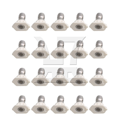 BQLZR 20Pieces White High Pressure Spray Nozzles Tips 40 Degree 1/4" Quick Connection