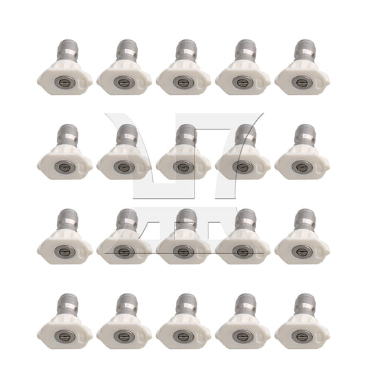 BQLZR 20Pieces White High Pressure Spray Nozzles Tips 40 Degree 1/4" Quick Connection