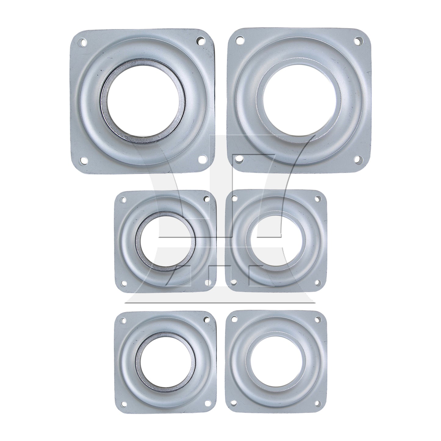 BQLZR 66 lbs Capacity Square Bearing Thick Turntable Silver Set of 2
