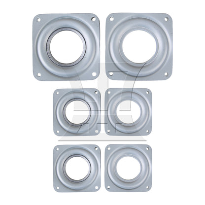 BQLZR 66 lbs Capacity Square Bearing Thick Turntable Silver Set of 2