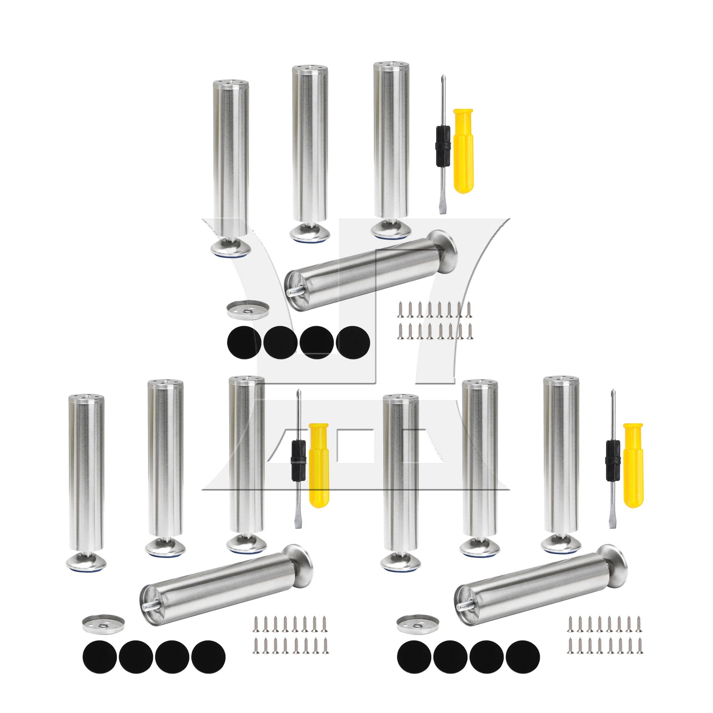 BQLZR  1.97"x9.84" Stainless Steel Adjustable Cabinet Legs w/ Screwdriver
