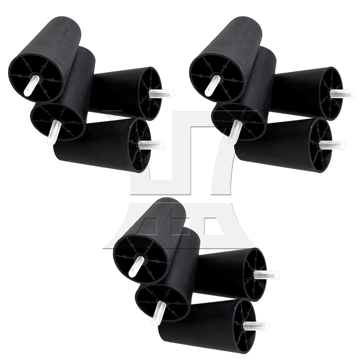 BQLZR Plastic Trapezoidal Sofa Leg 40x60x100mm Black for Sofa Legs and Tv Cabinet Legs