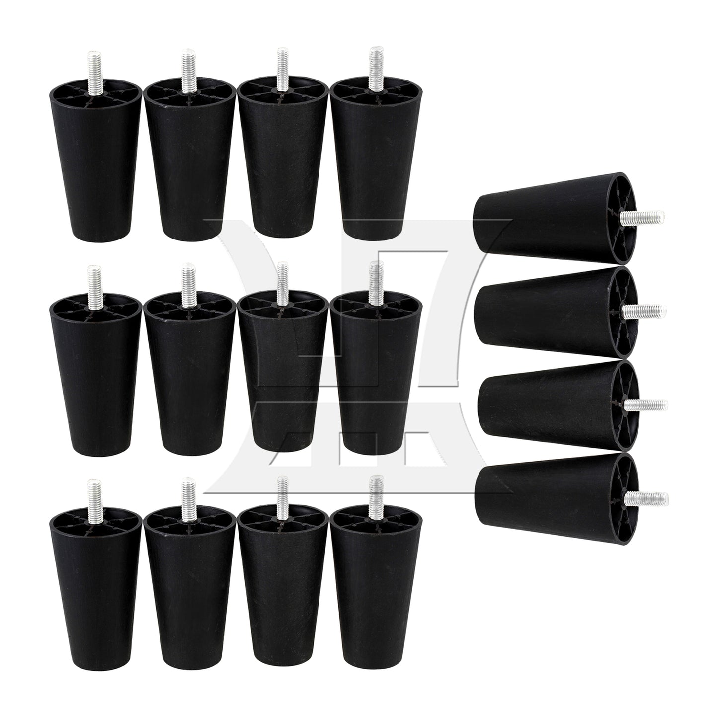 BQLZR Plastic Trapezoidal Sofa Leg 40x60x100mm Black for Sofa Legs and Tv Cabinet Legs