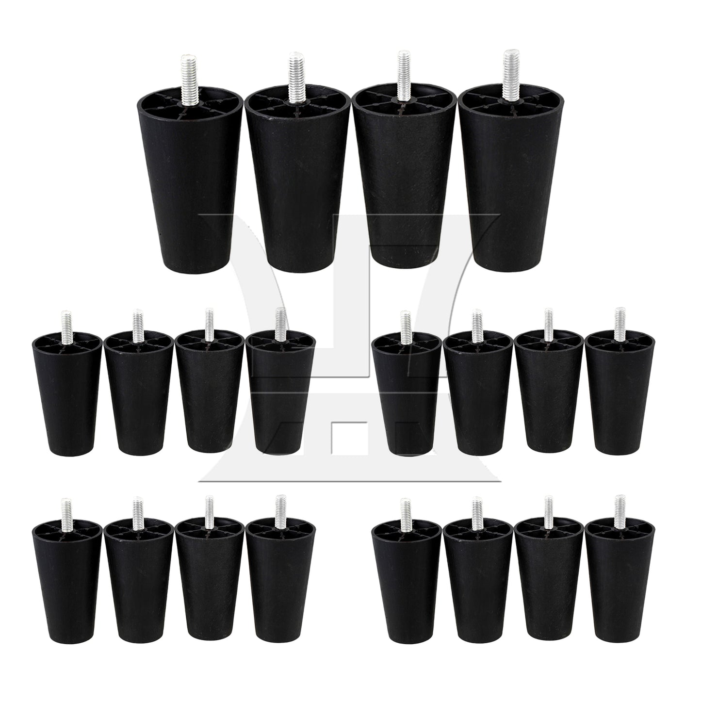 BQLZR Plastic Trapezoidal Sofa Leg 40x60x100mm Black for Sofa Legs and Tv Cabinet Legs