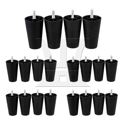 BQLZR Plastic Trapezoidal Sofa Leg 40x60x100mm Black for Sofa Legs and Tv Cabinet Legs