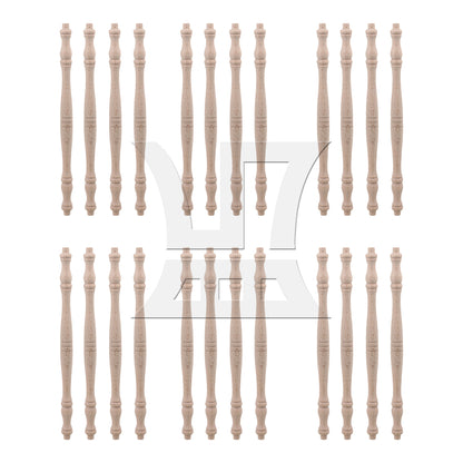 BQLZR 4 x Vintage Style Unfinished Wood Natural Cutout Wooden Spindle 27.5cm