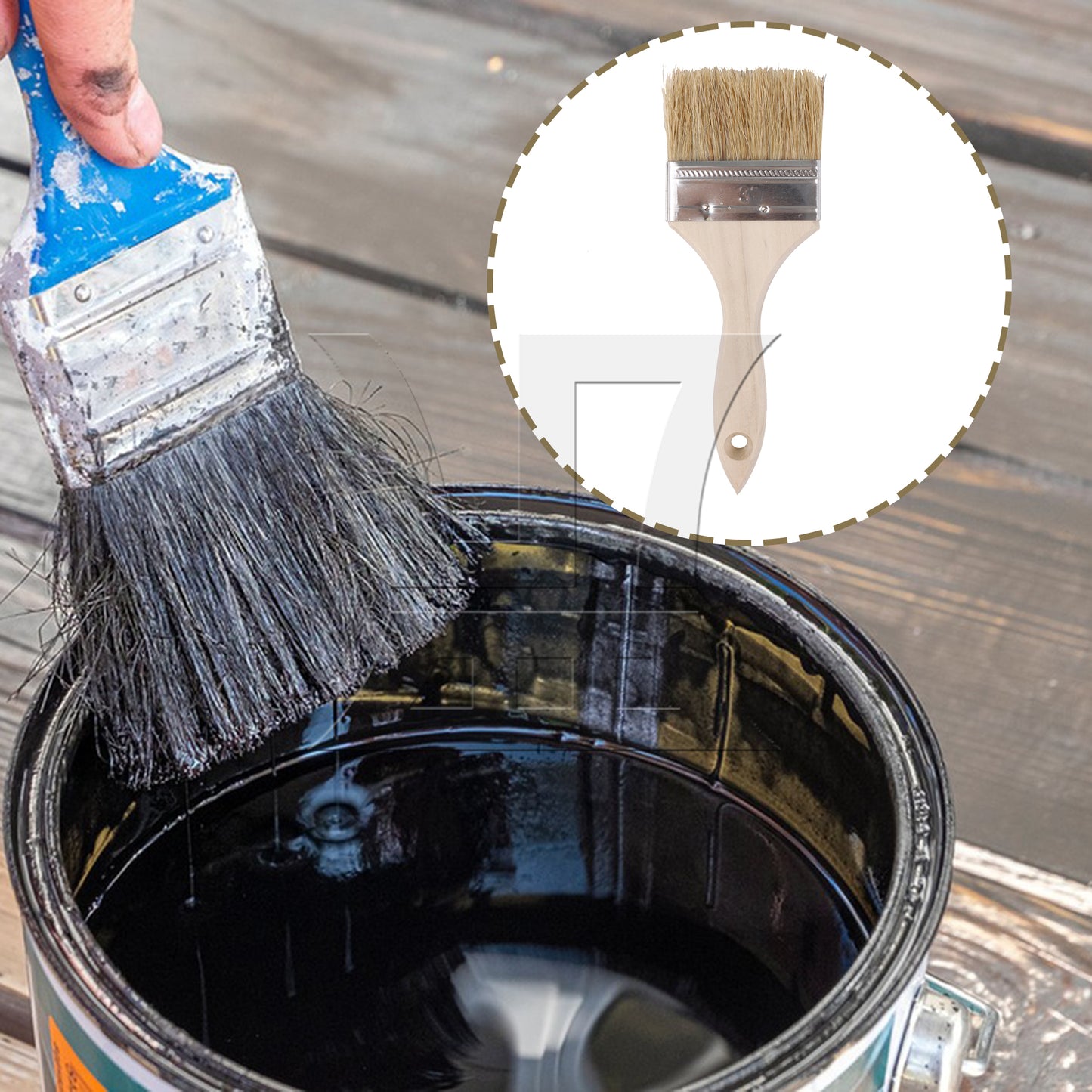 BQLZR Chip Paint Brush w/ Thickened Wood Handle for Home Decoration 1"