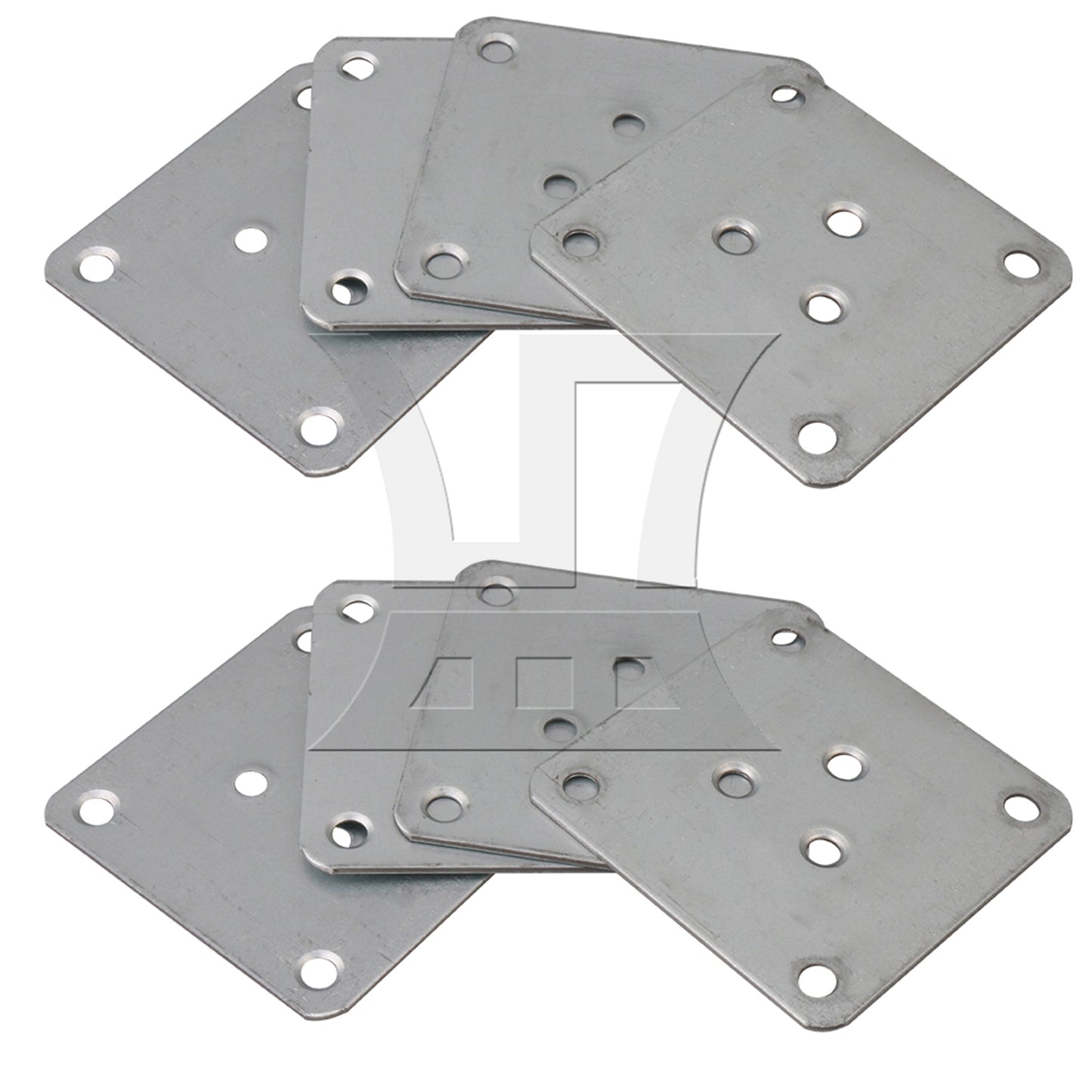BQLZR 7x7cm Table Legs Iron Mounting Plates with 3 M5.8 Holes Silver