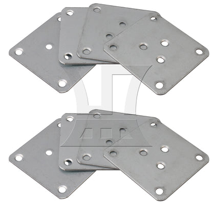 BQLZR 7x7cm Table Legs Iron Mounting Plates with 3 M5.8 Holes Silver
