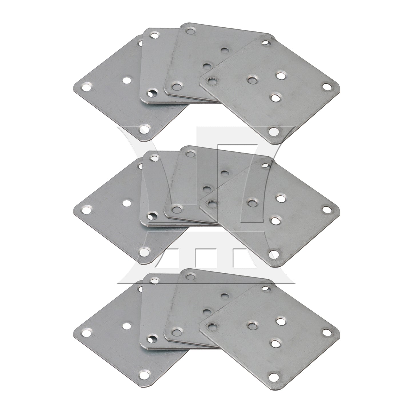 BQLZR 7x7cm Table Legs Iron Mounting Plates with 3 M5.8 Holes Silver