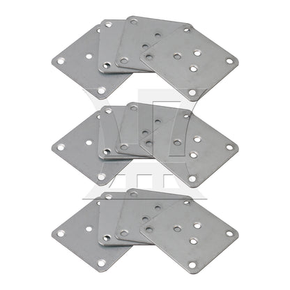 BQLZR 7x7cm Table Legs Iron Mounting Plates with 3 M5.8 Holes Silver