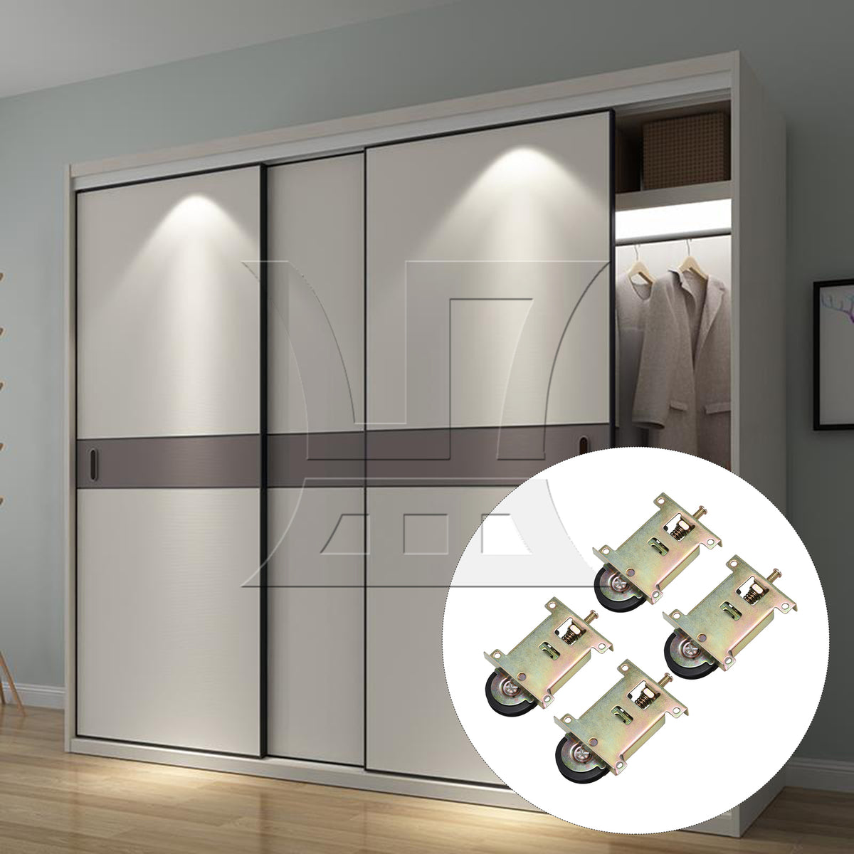 BQLZR  Zinc Plated Closet Sliding Door Housing Rollers Ball Bearing Assembly