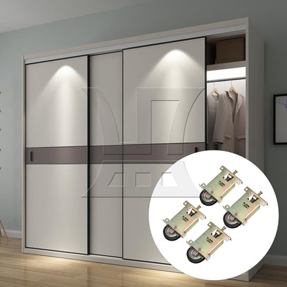 BQLZR  Zinc Plated Closet Sliding Door Housing Rollers Ball Bearing Assembly