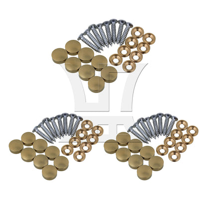 BQLZR 8pcs 12mm Dia Golden Furniture Fittings Table Mirror Cap Copper with Screws