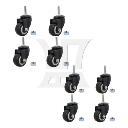 BQLZR 1.5" Plate Swivel Caster Wheels Brake M8 Thread Stem for Rack Shelf