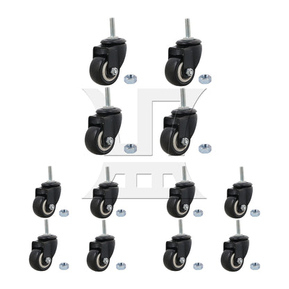 BQLZR 1.5" Plate Swivel Caster Wheels Brake M8 Thread Stem for Rack Shelf