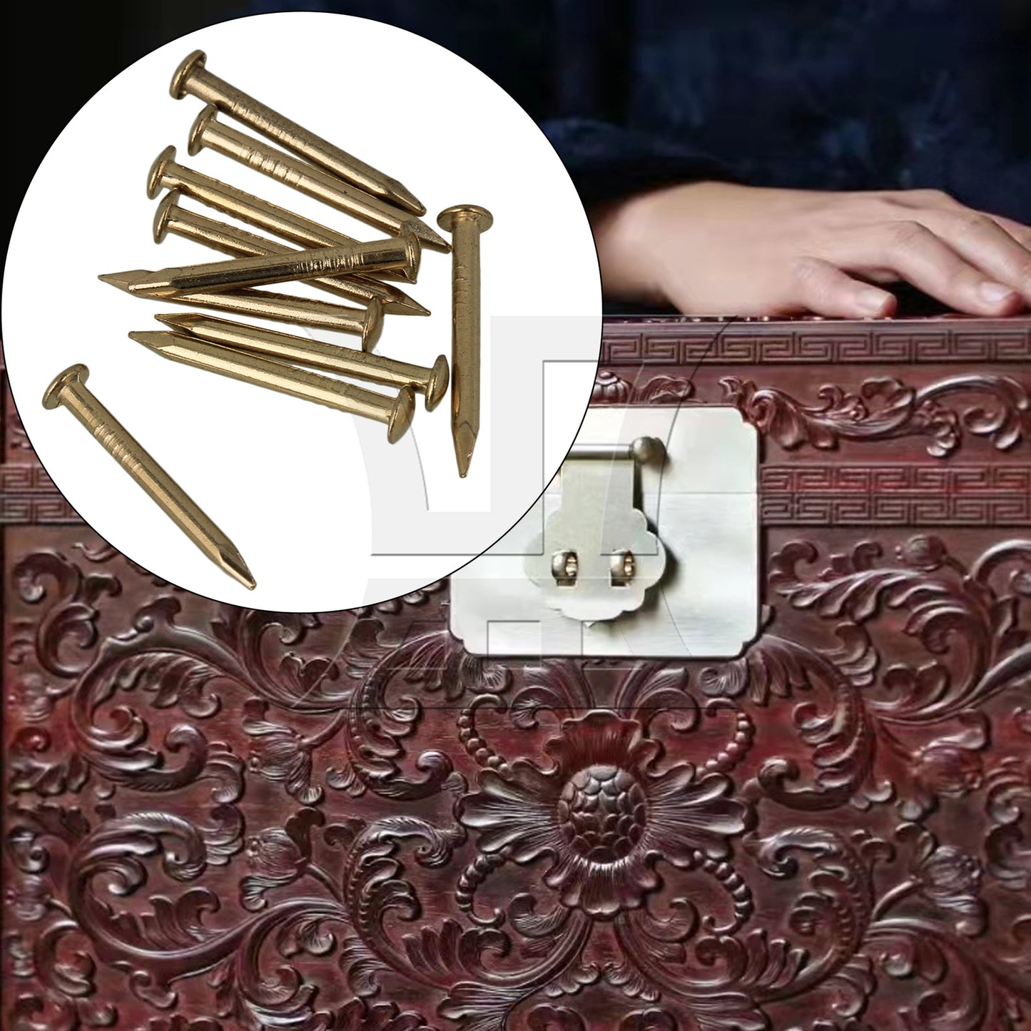 BQLZ 200 Pieces Copper Alloy Nails for Home Furniture Decorative Tool 0.59x0.12inch