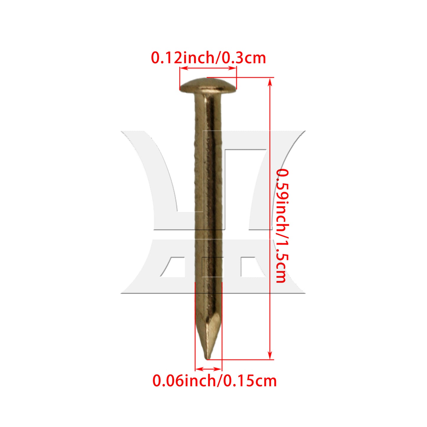 BQLZ 200 Pieces Copper Alloy Nails for Home Furniture Decorative Tool 0.59x0.12inch